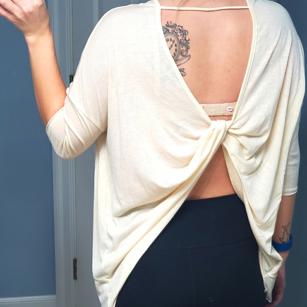 Cream half sleeve shirt